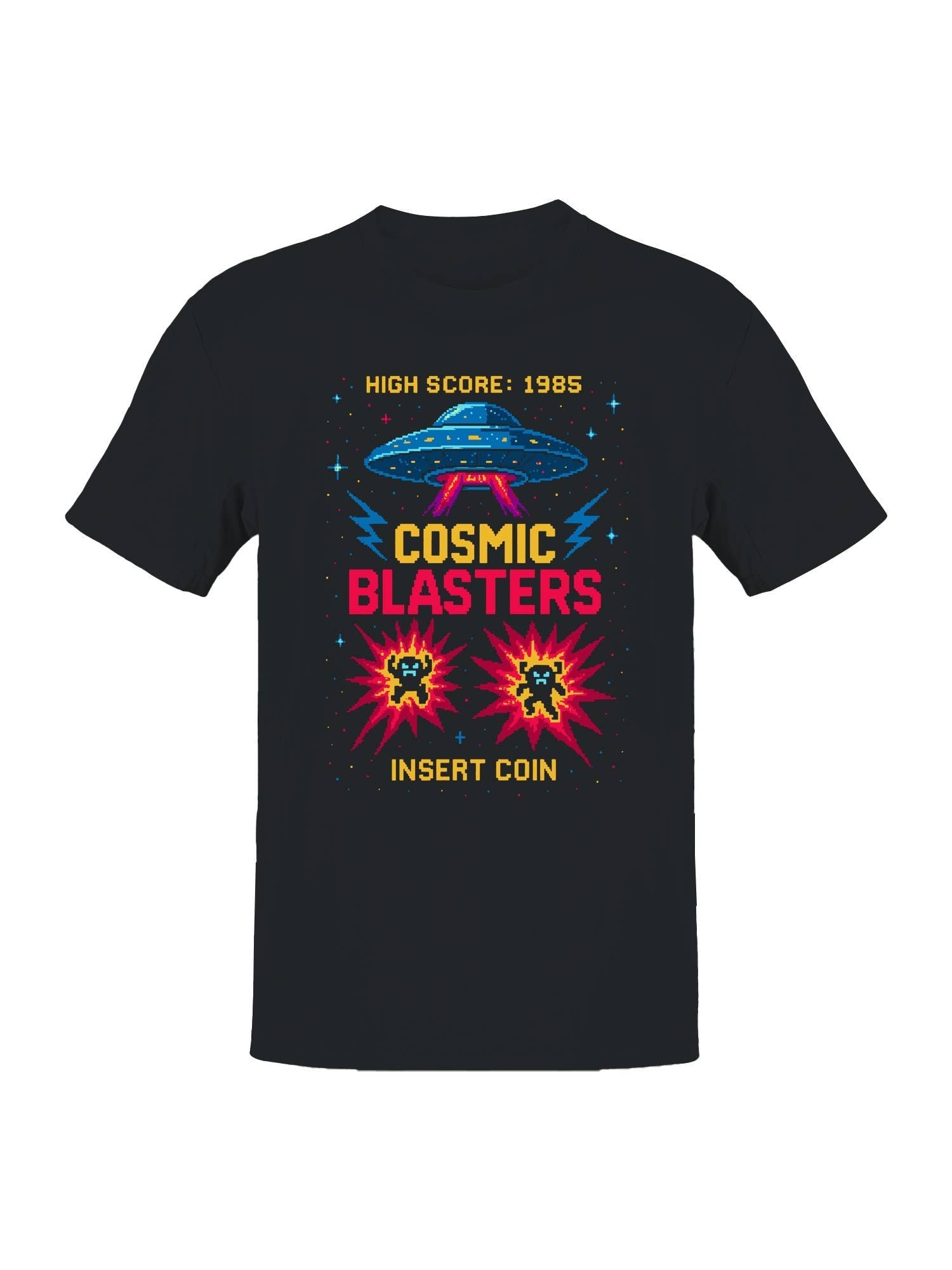 Cosmic Blasters Retro Arcade Art Men's - Adult & Kids T-Shirts, Sweatshirts & Hoodies apparel design preview 1