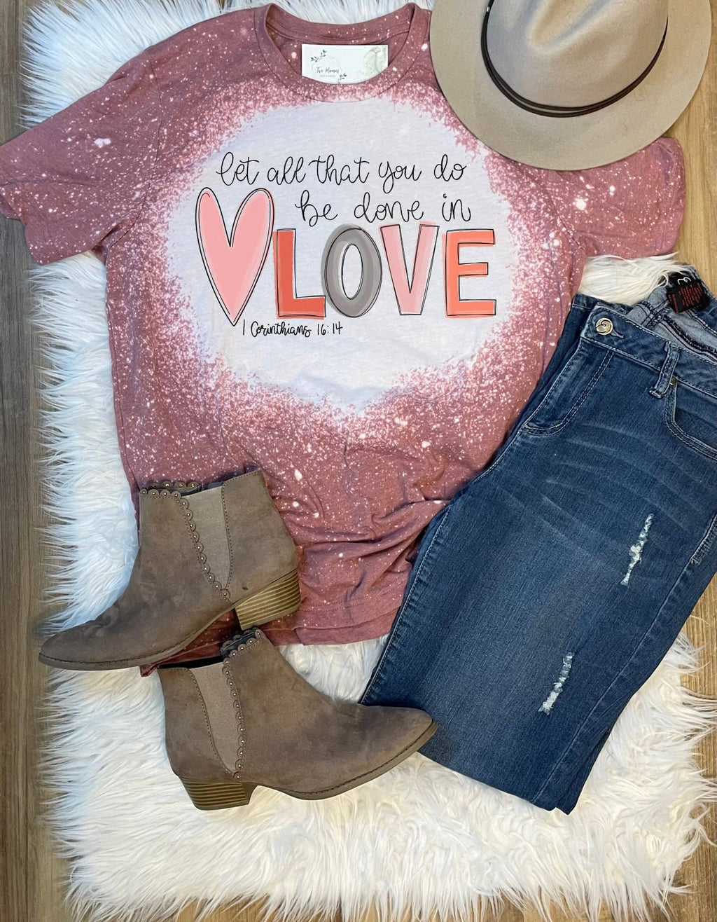 Be Done in Love Bleached Inspirational Graphic - Adult & Kids T-Shirts, Sweatshirts & Hoodies apparel design preview 1