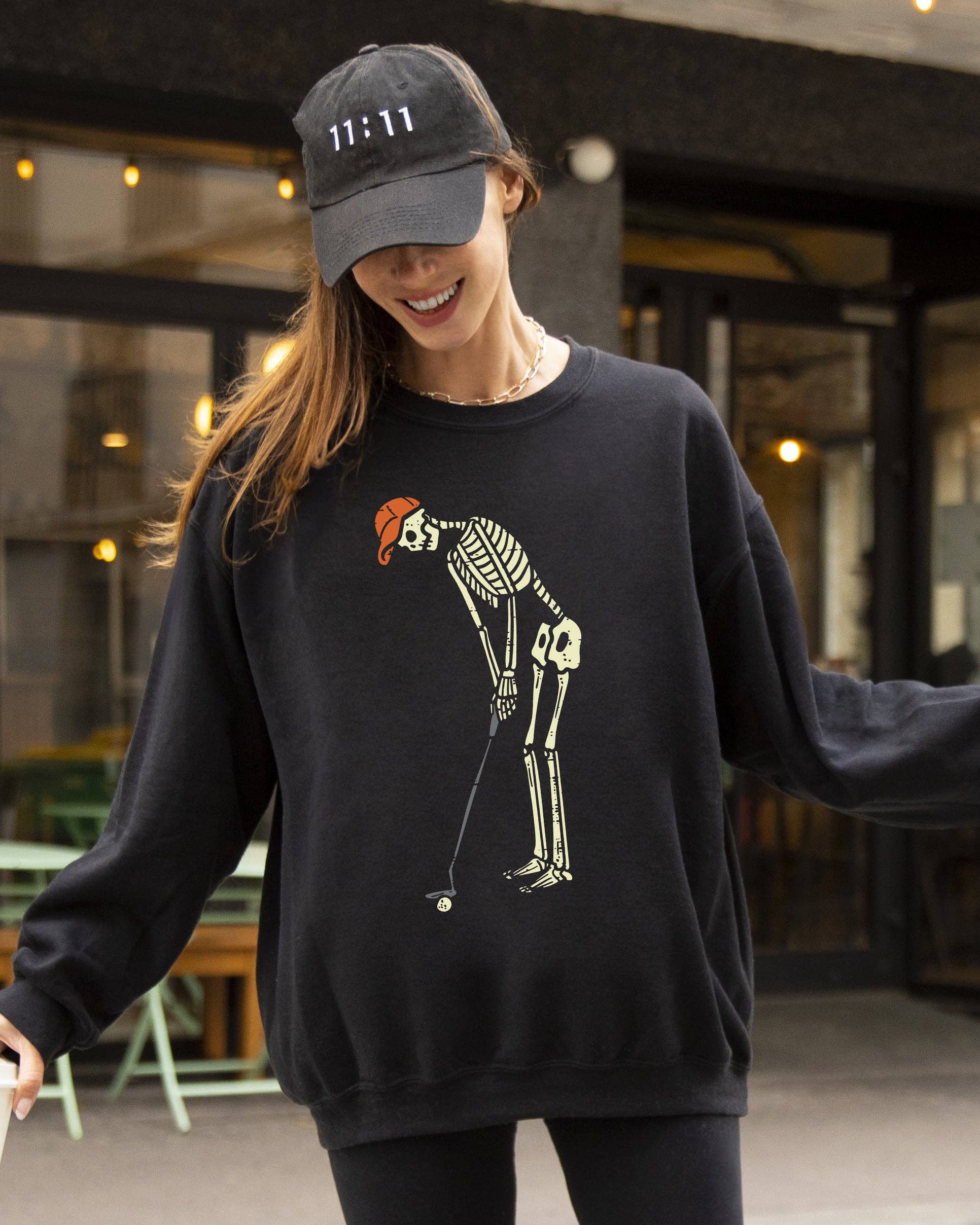 Golf Player, Skeleton, Spooky, Halloween - Adult & Kids T-Shirts, Sweatshirts & Hoodies apparel design preview 1