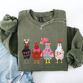 Valentine's Chickens, Cute, Farm, Love, Hearts - Adult & Kids T-Shirts, Sweatshirts & Hoodies apparel design preview 1