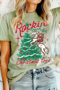 Rockin' Around the Christmas Tree Graphic - Adult & Kids T-Shirts, Sweatshirts & Hoodies apparel design preview 1