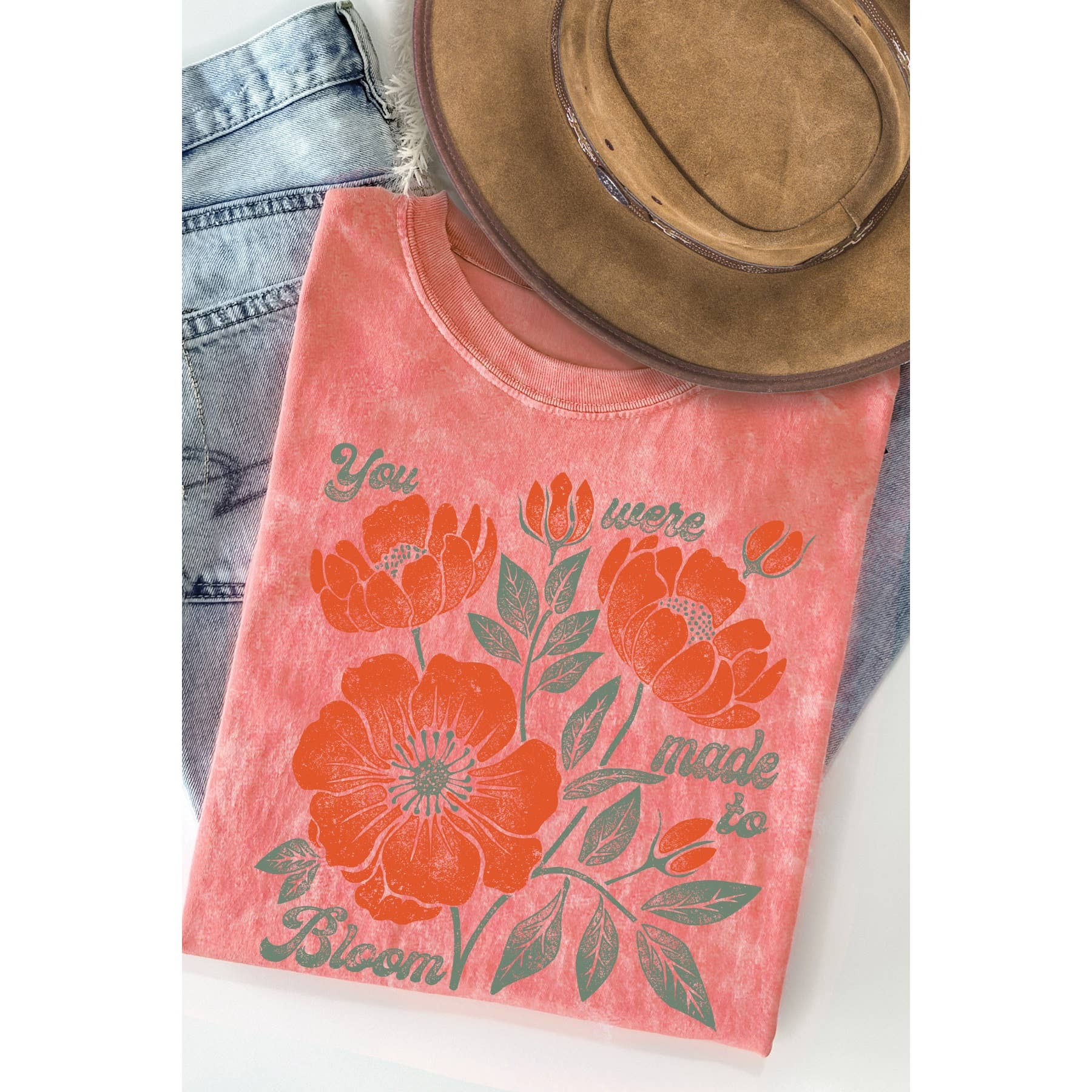 You Were Made To Bloom Mineral Washed - Adult & Kids T-Shirts, Sweatshirts & Hoodies apparel design preview 1