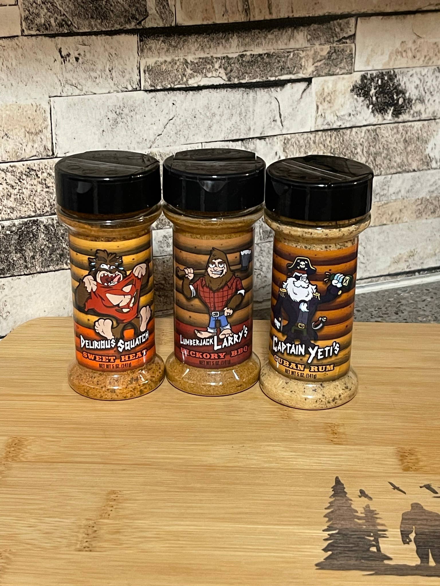 Squatchin' Country 3-piece Set of Gourmet Seasoning - Adult & Kids T-Shirts, Sweatshirts & Hoodies apparel design preview 1