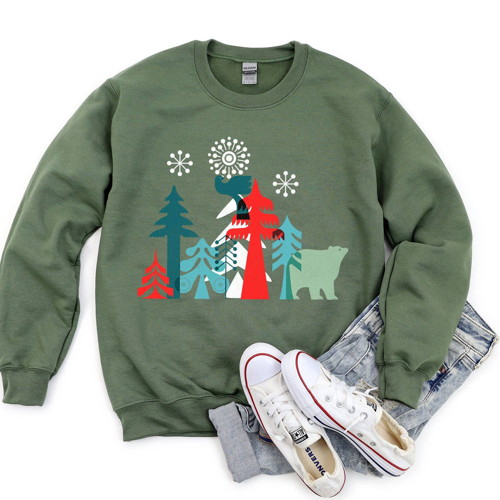 Christmas Folk Art Polar Bear - Adult & Kids T-Shirts, Sweatshirts & Hoodies apparel design preview 1