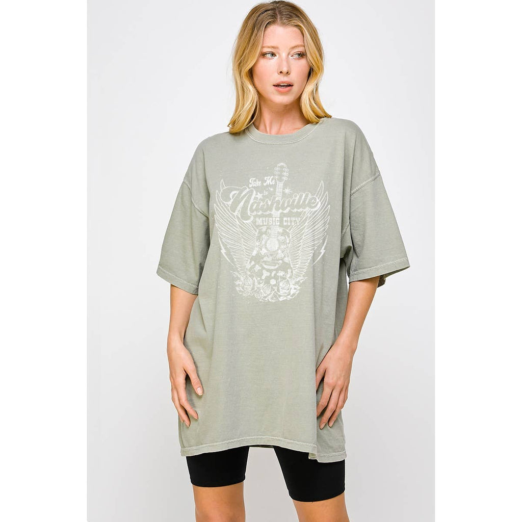 Take Me To Nashville Vintage Oversized - Adult & Kids T-Shirts, Sweatshirts & Hoodies apparel design preview 1