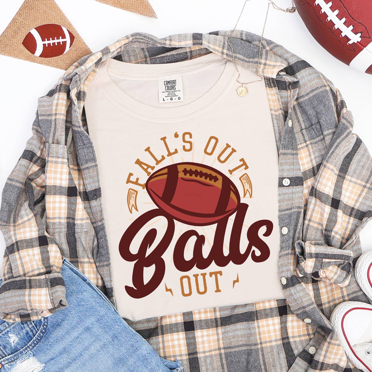 Fall's Out Balls Football - Adult & Kids T-Shirts, Sweatshirts & Hoodies apparel design preview 1