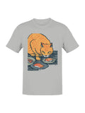 Curious Cat Enjoys Sushi Delight Men's - Adult & Kids T-Shirts, Sweatshirts & Hoodies apparel design preview 1