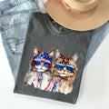 Patriotic Cats, Hippie, Funny, 4th of July - Adult & Kids T-Shirts, Sweatshirts & Hoodies apparel design preview 1