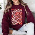 Red Tulip Flower Pattern, Vintage Boho, Nature - Adult & Kids T-Shirts, Sweatshirts & Hoodies apparel design preview 1
