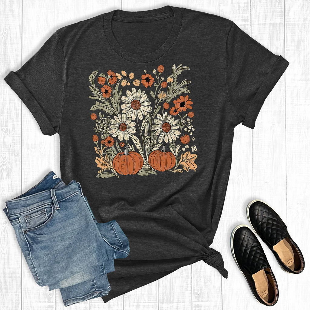 Retro Boho Floral Fall Graphic - Adult & Kids T-Shirts, Sweatshirts & Hoodies apparel design preview 1