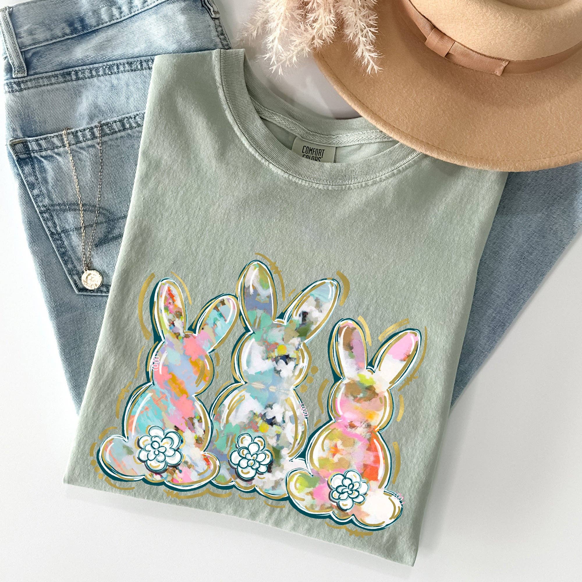 Brushstroke, Easter, Peter Cottontail, Watercolor - Adult & Kids T-Shirts, Sweatshirts & Hoodies apparel design preview 1