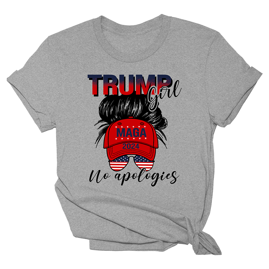Trump Girl No Apologies 1408 - Adult & Kids T-Shirts, Sweatshirts & Hoodies apparel design preview 1