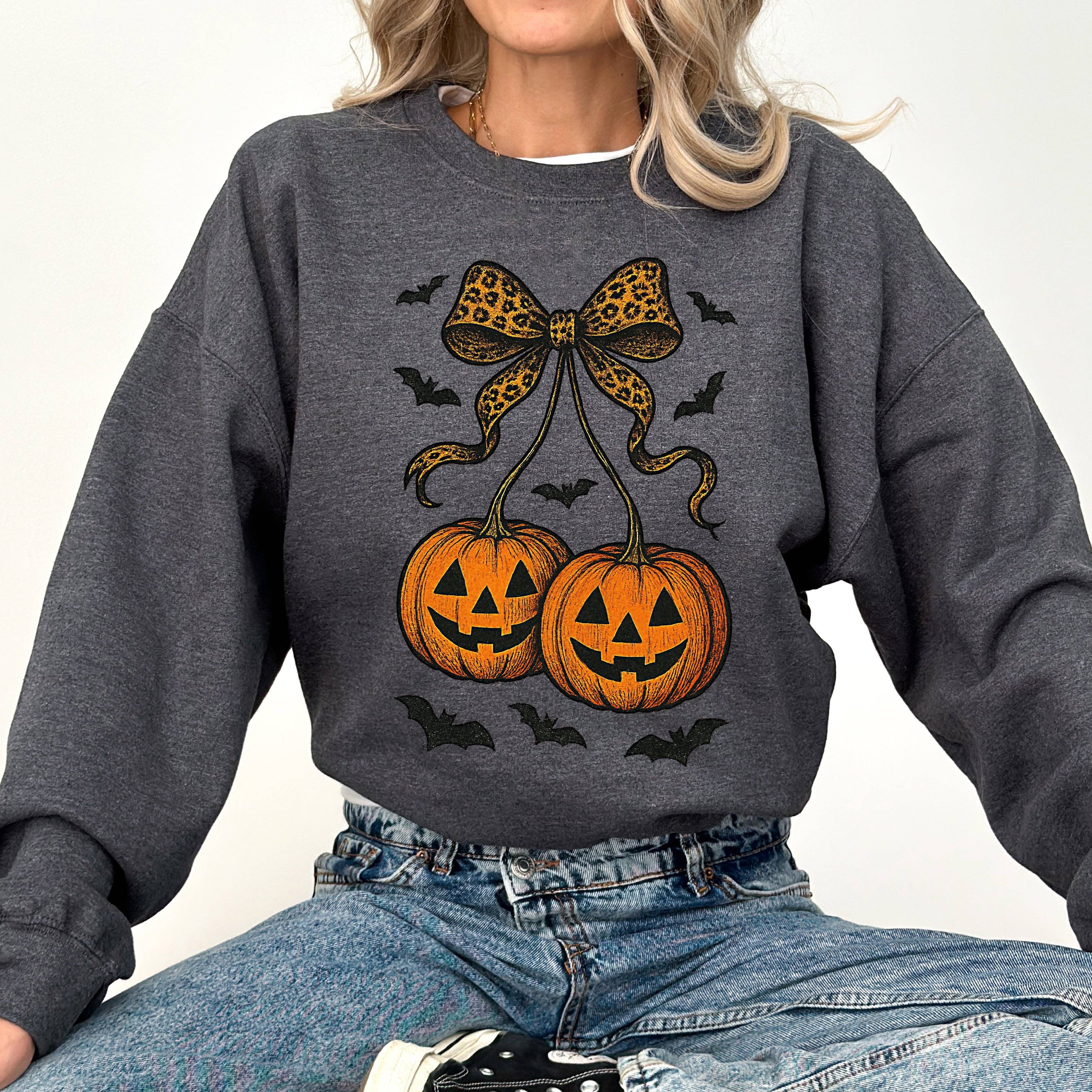 Pumpkin Coquette, Bow, Halloween, Costume, Fall - Adult & Kids T-Shirts, Sweatshirts & Hoodies apparel design preview 1