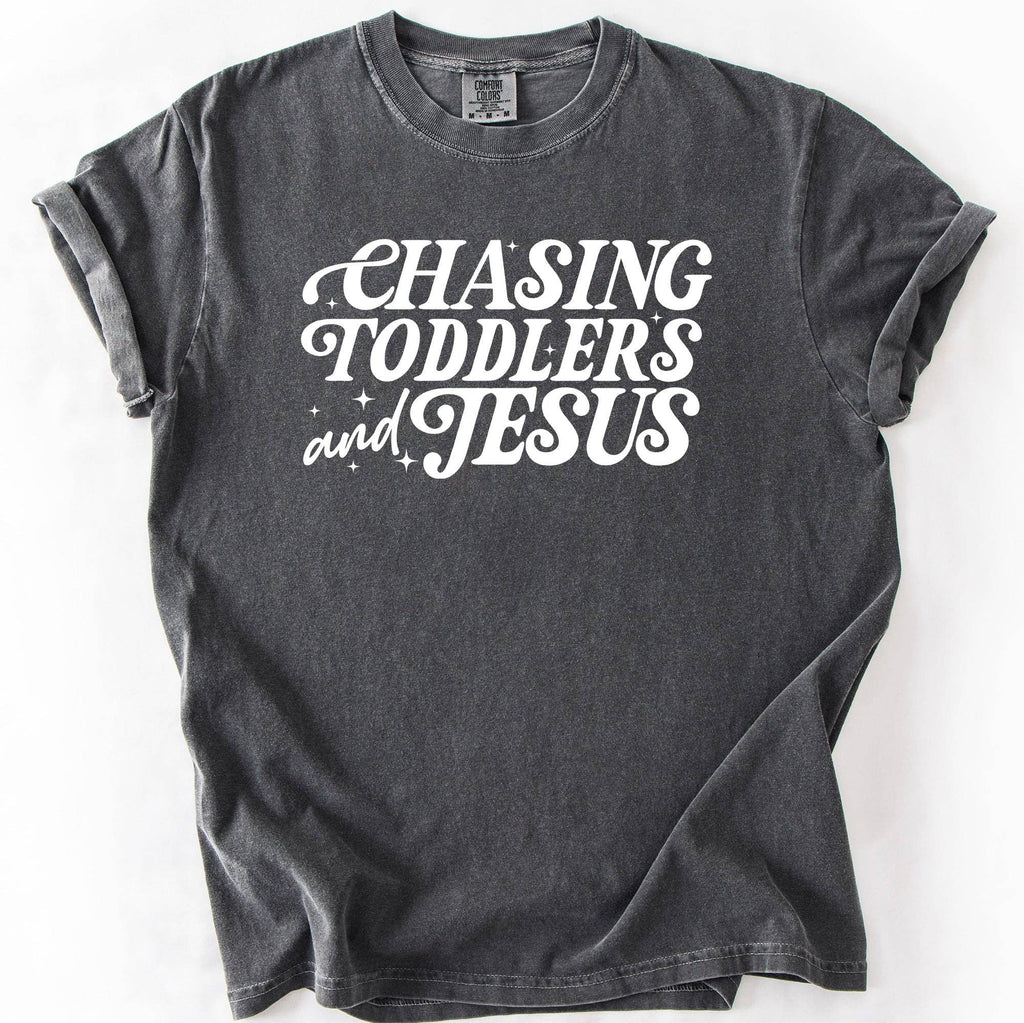 Chasing Toddlers and Jesus, Christian, Mom, Faith, - Adult & Kids T-Shirts, Sweatshirts & Hoodies apparel design preview 1