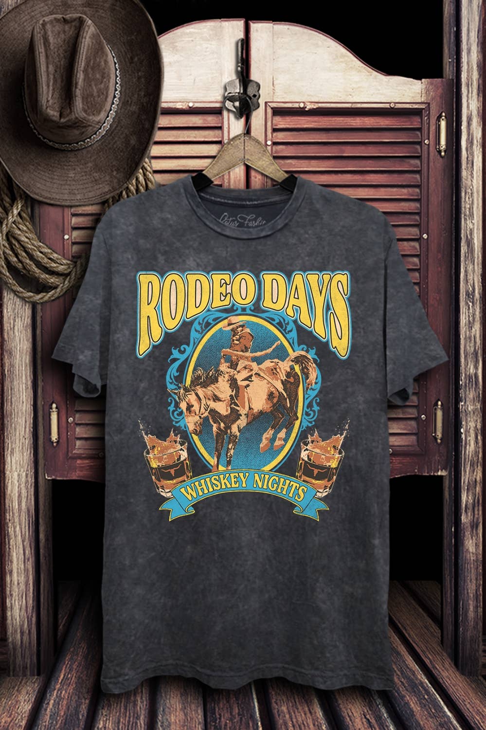 Rodeo Days Whiskey Nights Graphic Top - Adult & Kids T-Shirts, Sweatshirts & Hoodies apparel design preview 1