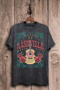 Nashville Guitar with Roses Graphic Top - Adult & Kids T-Shirts, Sweatshirts & Hoodies apparel design preview 1