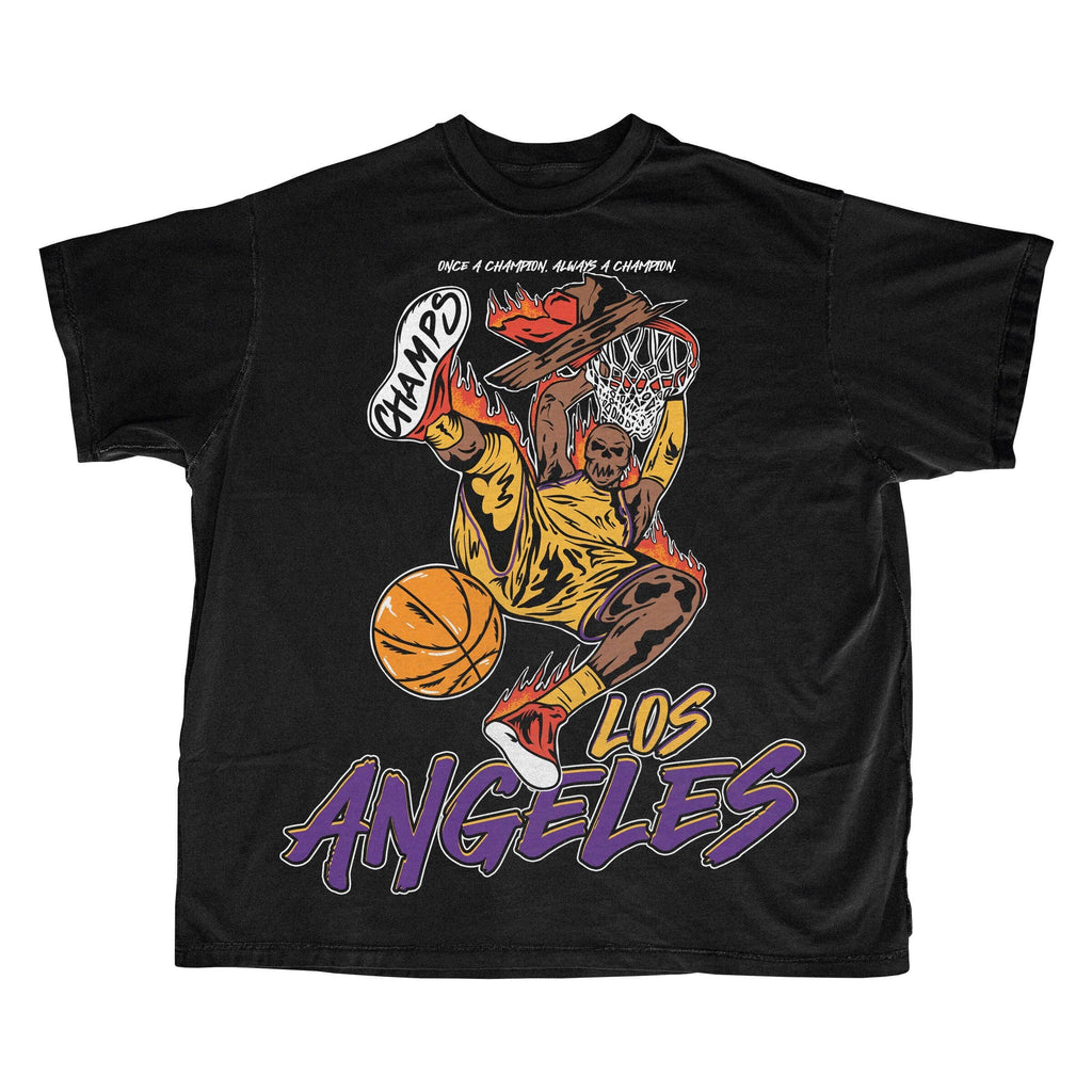 Vintage Los Angeles Basketball Graphic Bootleg - Adult & Kids T-Shirts, Sweatshirts & Hoodies apparel design preview 1