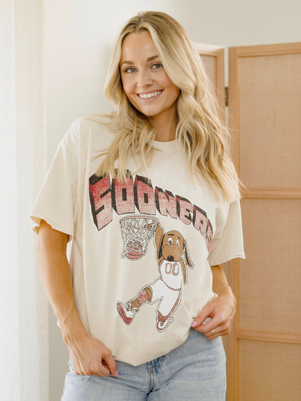 Ou Sooners Basketball Mascot Dunk Off White Thrifted - Adult & Kids T-Shirts, Sweatshirts & Hoodies apparel design preview 1