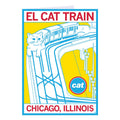 El Cat Train Greeting Card - Adult & Kids T-Shirts, Sweatshirts & Hoodies apparel design preview 1