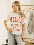 Ou Oklahoma Sooners Wave Arch Off White Thrifted - Adult & Kids T-Shirts, Sweatshirts & Hoodies apparel design preview 1