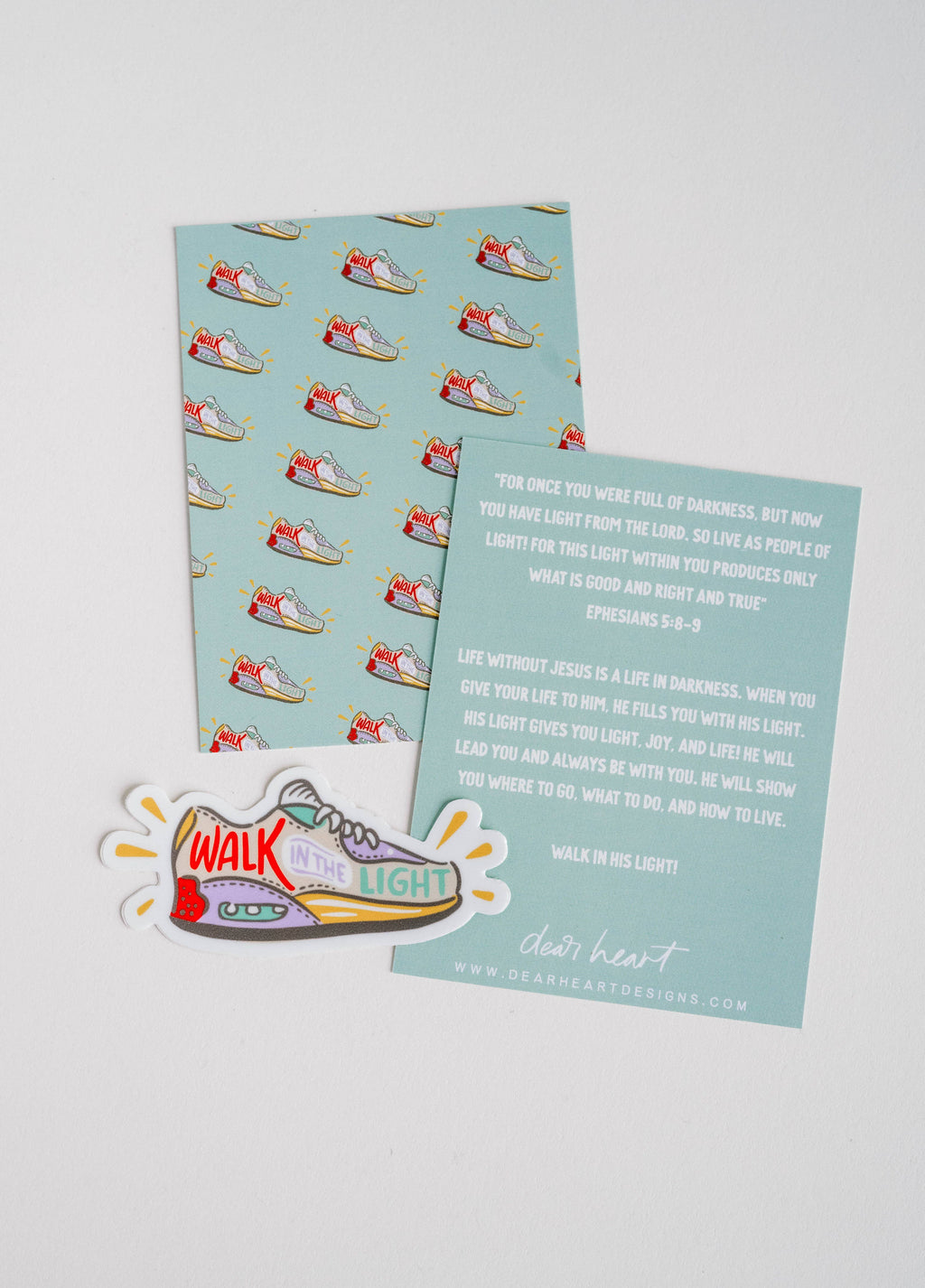Walk in Light Sticker I Christian Gift - Adult & Kids T-Shirts, Sweatshirts & Hoodies apparel design preview 1