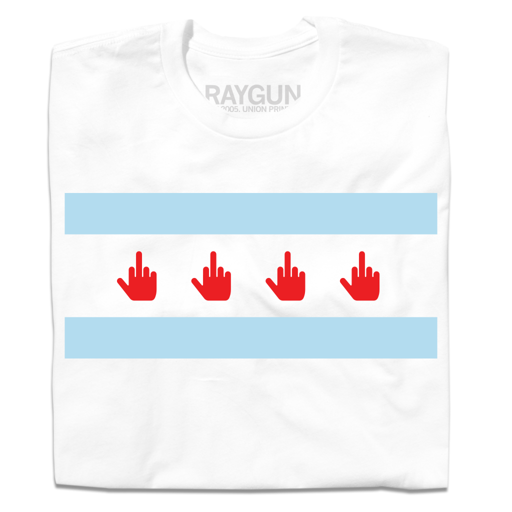 Middle Finger Chicago Flag White - Adult & Kids T-Shirts, Sweatshirts & Hoodies apparel design preview 1