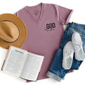 God Is with Me Graphic Christian V-Neck - Adult & Kids T-Shirts, Sweatshirts & Hoodies apparel design preview 1