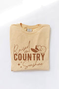 Raised On Country Sunshine Mineral Washed Graphic Top - Adult & Kids T-Shirts, Sweatshirts & Hoodies apparel design preview 1