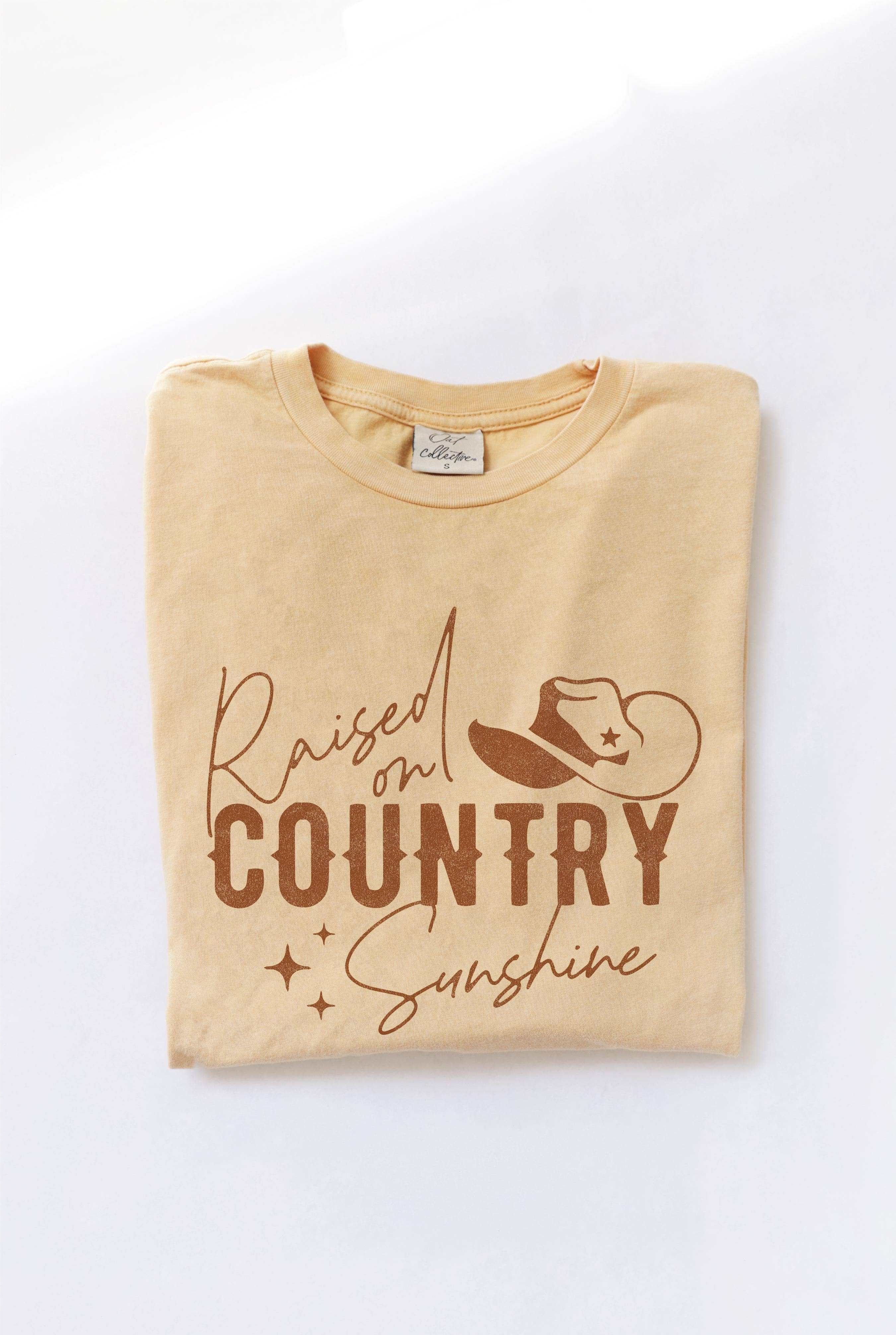 Raised On Country Sunshine Mineral Washed Graphic Top - Adult & Kids T-Shirts, Sweatshirts & Hoodies apparel design preview 1