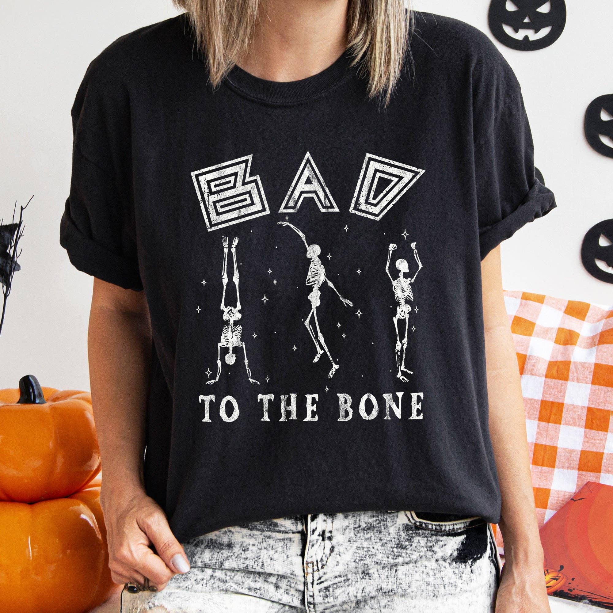 Bad To the Bone White Print - Adult & Kids T-Shirts, Sweatshirts & Hoodies apparel design preview 1