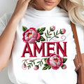 Amen Floral Faux Embroidery - Adult & Kids T-Shirts, Sweatshirts & Hoodies apparel design preview 1