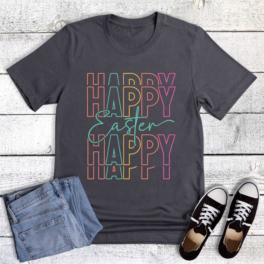 Easter Happy Stacked Quad Graphic - Adult & Kids T-Shirts, Sweatshirts & Hoodies apparel design preview 1