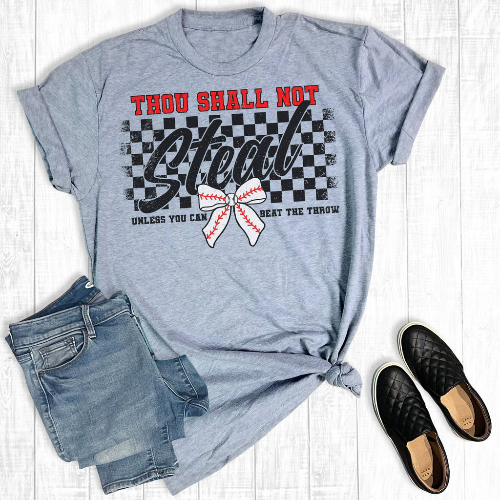 Baseball Thou Shall Not Steal Graphic - Adult & Kids T-Shirts, Sweatshirts & Hoodies apparel design preview 1