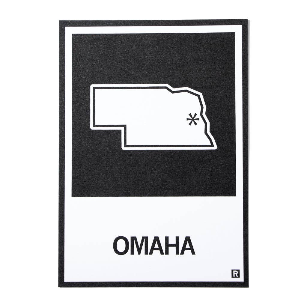 Omaha, Nebraska Outline Postcard - Adult & Kids T-Shirts, Sweatshirts & Hoodies apparel design preview 1