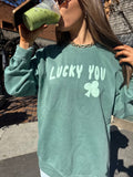 St. Patrick's Day Lucky You Puff Ink Green Cc - Adult & Kids T-Shirts, Sweatshirts & Hoodies apparel design preview 1