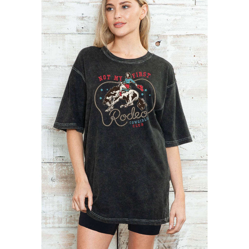 Not My First Rodeo Cowgirls Club Oversize Mineral - Adult & Kids T-Shirts, Sweatshirts & Hoodies apparel design preview 1