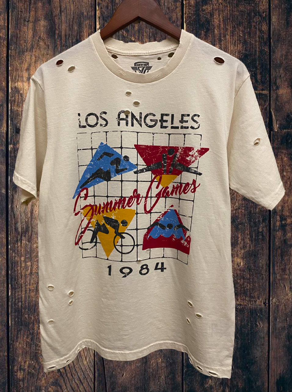 Summer Games Los Angeles 1984 Distressed 80's Vintage - Adult & Kids T-Shirts, Sweatshirts & Hoodies apparel design preview 1