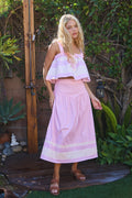 T2626-SET Contrast Color Block Ruffled Top Skirt Sets - Adult & Kids T-Shirts, Sweatshirts & Hoodies apparel design preview 1