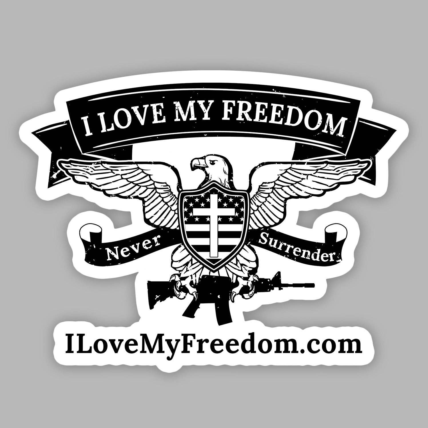 I Love My Freedom Sticker - Adult & Kids T-Shirts, Sweatshirts & Hoodies apparel design preview 1
