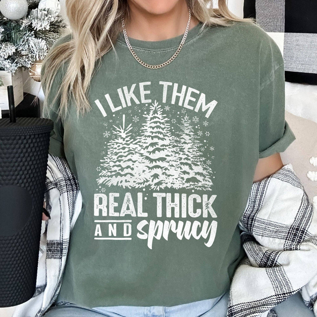 I Like Them Real Thick, Christmas, Retro, Funny - Adult & Kids T-Shirts, Sweatshirts & Hoodies apparel design preview 1