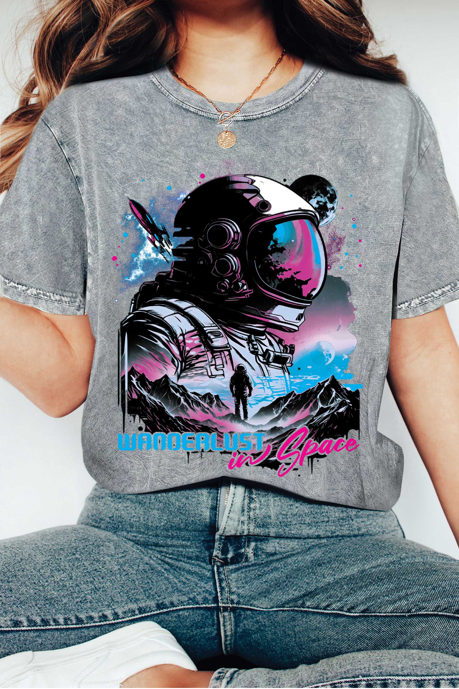 Wanderlust in Space Mineral Graphic - Adult & Kids T-Shirts, Sweatshirts & Hoodies apparel design preview 1