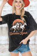 Women Horse Graphic Print Oversize Mineral Top - Adult & Kids T-Shirts, Sweatshirts & Hoodies apparel design preview 1