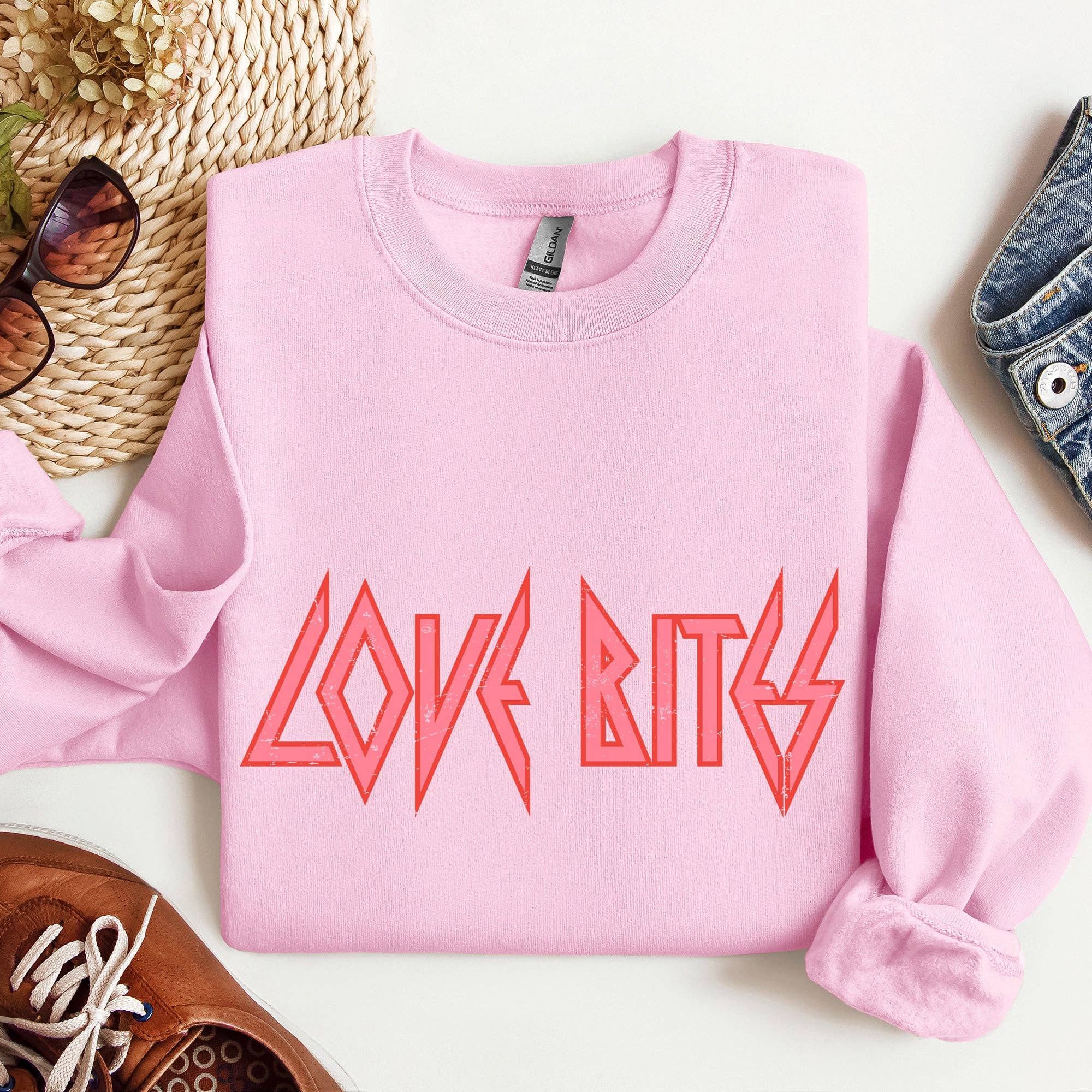 Love Bites, Def, Retro, 80s, Rock Music, Valenti - Adult & Kids T-Shirts, Sweatshirts & Hoodies apparel design preview 1