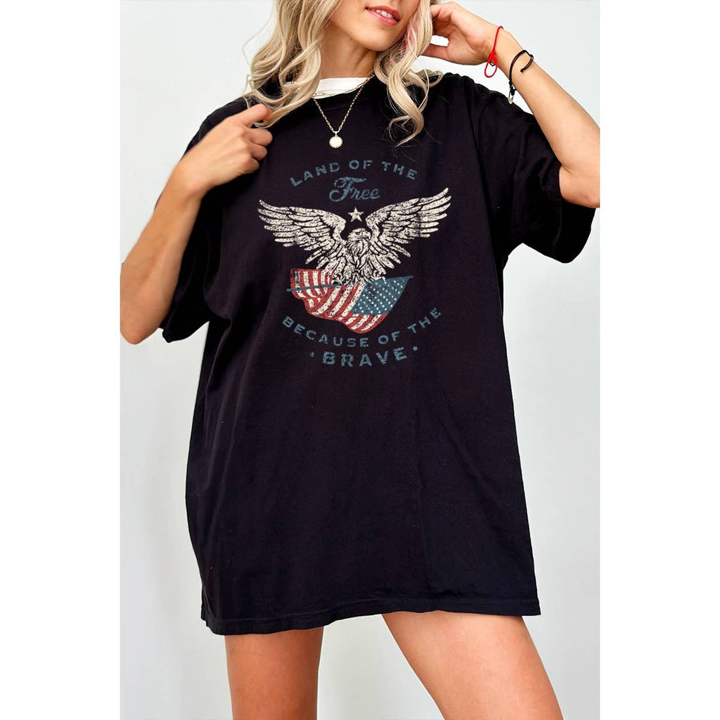 Land of the Free Vintage Graphic Oversized - Adult & Kids T-Shirts, Sweatshirts & Hoodies apparel design preview 1