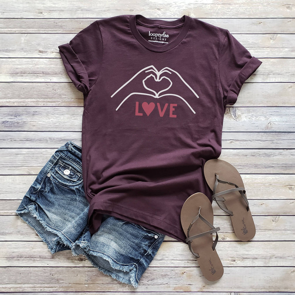 Love Sign Valentine's Day Sizes XS-2XL - Adult & Kids T-Shirts, Sweatshirts & Hoodies apparel design preview 1