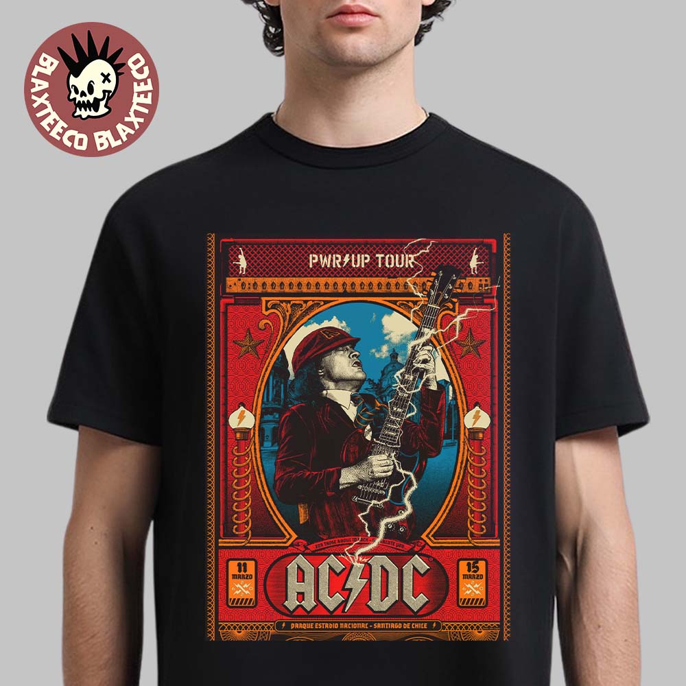 ACDC PWR Up Tour Chile 2026 Venue Poster At Parque - Adult & Kids T-Shirts, Sweatshirts & Hoodies apparel design preview 1