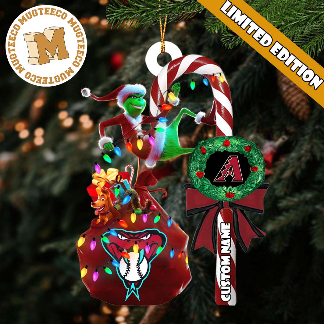 Arizona Diamondbacks MLB Grinch Candy Cane - Adult & Kids T-Shirts, Sweatshirts & Hoodies apparel design preview 1