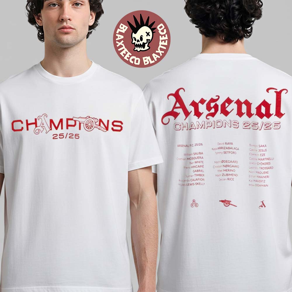 Arsenal Champions Squad 2026 Premier League Two Sided - Adult & Kids T-Shirts, Sweatshirts & Hoodies apparel design preview 1