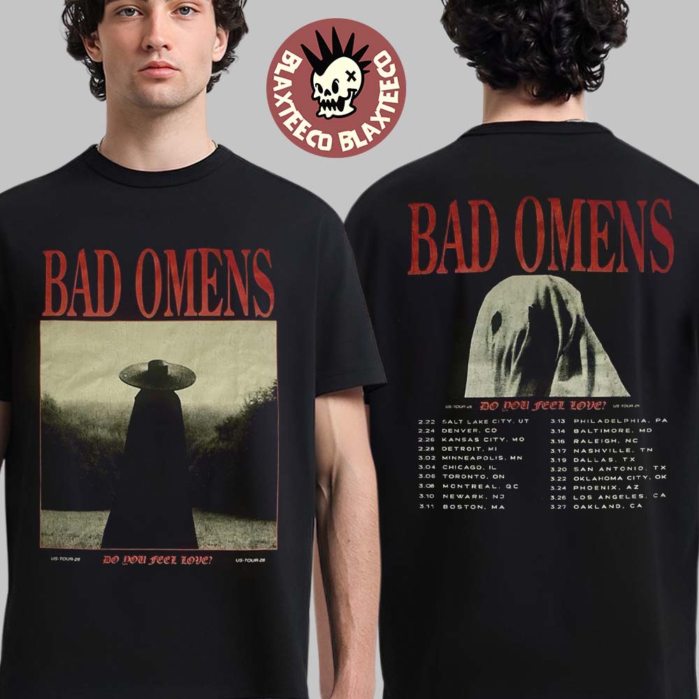 Bad Omens Do You Feel Love North America Tour 2026 - Adult & Kids T-Shirts, Sweatshirts & Hoodies apparel design preview 1