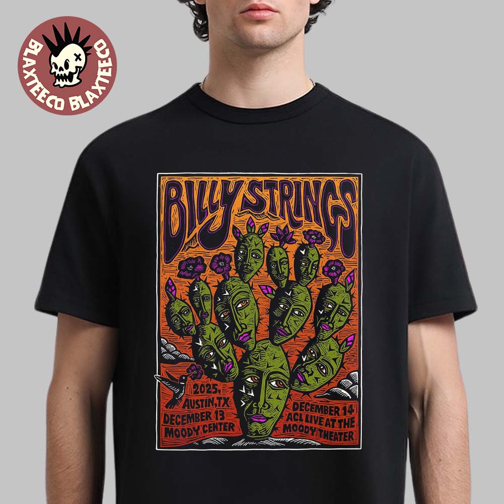 Billy Strings Austin Texas 2025 All Date Poster At - Adult & Kids T-Shirts, Sweatshirts & Hoodies apparel design preview 1